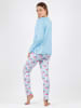 admas Pyjama lichtblauw/meerkleurig
