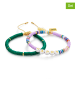 Yokoamii 2er-Set: Armbänder in Grün/ Rosa