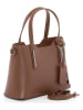 Anna Morellini Leder-Henkeltasche "Dalila" in Hellbraun - (B)28 x (H)22 x (T)8 cm