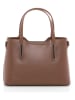 Anna Morellini Leder-Henkeltasche "Dalila" in Hellbraun - (B)28 x (H)22 x (T)8 cm