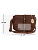 Anna Morellini Leder-Umhängetasche "Luigia" in Braun - (B)23 x (H)19 x (T)9 cm