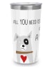 ppd Kubek termiczny "Love and dog" w kolorze białym - 924 ml