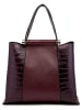ORE10 Leder-Henkeltasche "Lusan" in Bordeaux - (B)29 x (H)25 x (T)13 cm