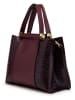 ORE10 Leder-Henkeltasche "Lusan" in Bordeaux - (B)29 x (H)25 x (T)13 cm