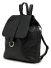 ORE10 Leder-Rucksack "Bosar" in Schwarz - (B)33 x (H)36 x (T)11 cm