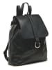 ORE10 Leder-Rucksack "Bosar" in Schwarz - (B)33 x (H)36 x (T)11 cm