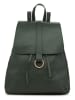 ORE10 Leren rugzak "Bosar" donkergroen - (B)33 x (H)36 x (D)11 cm