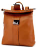 ORE10 Leder-Rucksack "Estro" in Hellbraun - (B)33 x (H)38 x (T)14 cm