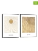 Orangewallz 2-delige set: ingelijste kunstdruk "Soleil Lune Black" - (B)30 x (H)40 cm