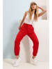 Chezalou Spodnie dresowe w kolorze czerwonym