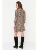 trendyol Kleid in Beige/ Schwarz