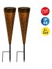 näve 2er-Set: LED-Solar-Gartenstecker "Paula" in Gold - (H)40 x Ø 8,5 cm