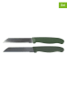 Nirosta 2er-Set: Universalmesser "Elementa" in Silber/ Grün - (L)19 cm