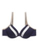 ESPRIT Biustonosz bikini w kolorze granatowo-beżowo-białym