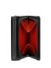 Wojas Skórzany portfel w kolorze czarno-czerwonym - (S)10 x (W)7,5 x (G)2,5 cm