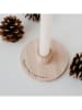Eulenschnitt Kerzenständer in Natur - (H)4 cm