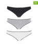 COTONELLA 3-delige set: slips zwart/grijs/wit