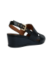 Geox Skórzane sandały "Dmarykarmen" w kolorze czarnym na koturnie