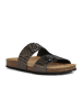 Geox Leren slippers "Brionia" bruin