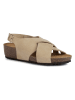 Geox Leder-Keilsandaletten "Sthellae" in Beige