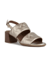 Geox Skórzane sandały "Dmarykarmen" w kolorze złotym na obcasie