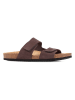 Geox Leren slippers "Ghita" bruin