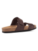 Geox Leren slippers "Ghita" bruin