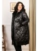 Lacony Paris Doorgestikte mantel "Clara" zwart