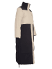 MOSS COPENHAGEN Doorgestikte mantel beige/zwart
