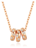 MAISON D'ARGENT Rosévergold. Halskette mit Edelsteinen - (L)40 cm