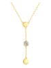 MAISON D'ARGENT Vergold. Halskette mit Edelstein - (L)40 cm