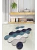 Colourful Cotton Badmat "Circle" donkerblauw/blauw/crème