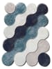 Colourful Cotton Badvorleger "Circle" in Dunkelblau/ Blau/ Creme