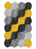 Colourful Cotton Badmat "Circle" antraciet/grijs/geel