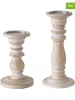 Boltze 2er-Set: Kerzenständer "Neley" in Beige