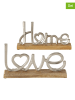 Boltze 2er-Set: Dekoobjekte "Love Home" in Natur/ Silber