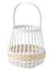 Boltze Windlicht "Elanie" wit/naturel - (H)25 x Ø 25 cm