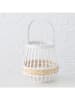 Boltze Windlicht "Elanie" wit/naturel - (H)25 x Ø 25 cm
