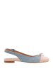 Heine Leder-Slingballerinas in Hellblau/ Beige