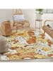 ABERTO DESIGN Kurzflor-Teppich in Hellbraun/ Weiß