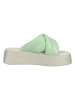 Vagabond Leren slippers wit/groen