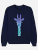 WOOOP Sweatshirt "Giraffe Mint" donkerblauw