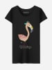 WOOOP Shirt "Flamingo Skater" in Schwarz