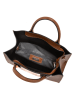 Mia Tomazzi Leder-Henkeltasche "Lovanio" in Hellbraun - (B)32 x (H)25 x (T)14 cm