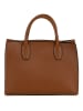 Mia Tomazzi Leren handtas lichtbruin - (B)32 x (H)25 x (D)14 cm