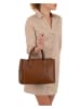 Mia Tomazzi Leder-Henkeltasche "Lovanio" in Hellbraun - (B)32 x (H)25 x (T)14 cm