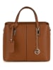 Mia Tomazzi Leder-Henkeltasche "Masaccio" in Hellbraun - (B)32 x (H)25 x (T)14 cm