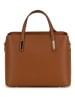 Mia Tomazzi Leder-Henkeltasche "Masaccio" in Hellbraun - (B)32 x (H)25 x (T)14 cm