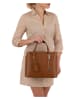 Mia Tomazzi Leder-Henkeltasche "Masaccio" in Hellbraun - (B)32 x (H)25 x (T)14 cm
