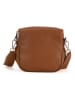 Mia Tomazzi Leren schoudertas "Favara" cognackleurig - (B)24 x (H)19 x (D)7 cm